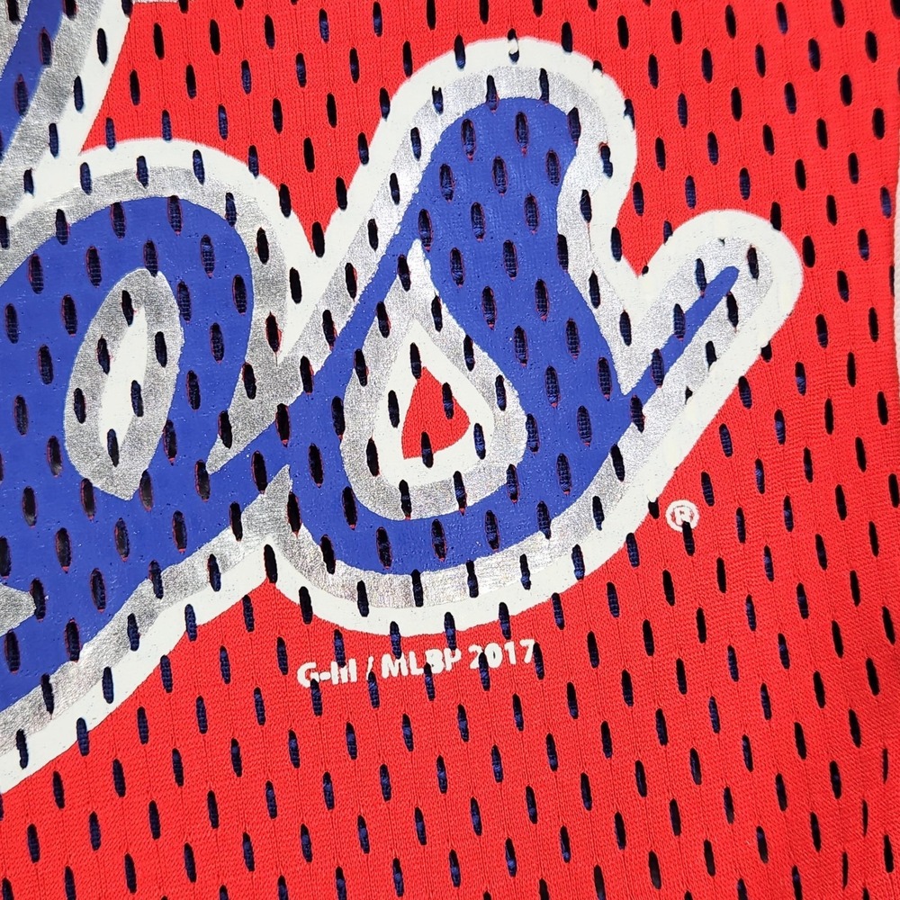Chicago Cubs Jersey Tank Top Womens Medium Red Blue MLB Baseball G-III 4Her - Picture 4 of 11